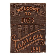Personalized Tap Room Brew Pub Plaque, Oil Rubbed Bronze
