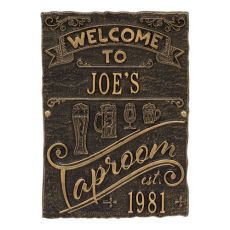 Custom Tap Room Brew Pub Plaque, Dark Bronze / Gold
