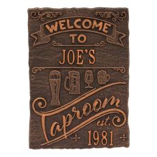 Personalized Tap Room Brew Pub Plaque, Antique Copper