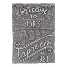 Personalized Tap Room Brew Pub Plaque, Bronze Verdigris