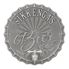 Custom Bottle Cap Brew Pub Plaque, Black / Gold