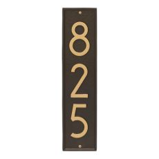 Delaware Modern Personalized Vertical Wall Plaque, Bronze Verdigris