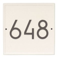 Square Modern Personalized Wall Plaque, Pewter/Silver