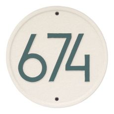 Round Modern Personalized Wall Plaque, White/Black