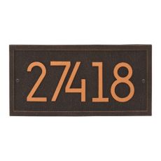 Rectangle Modern Personalized Wall Plaque, Aged Bronze