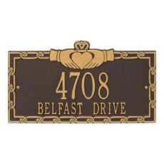 Claddagh Address Plaque, Dark Bronze Gold