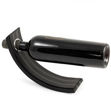 Black Leather Balancing Wine Bottle Stand