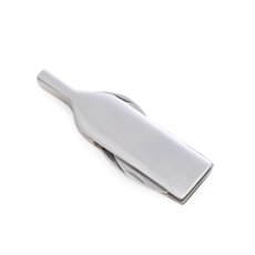 Bottle Shaped Stainless Steel Corkscrew with Foil Cutter, Knife and Bottle Cap Opener