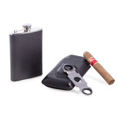 Three Piece Black Leather Gift Set