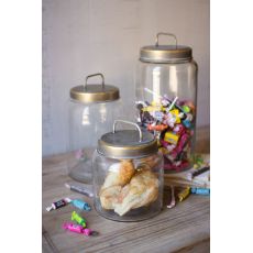 Glass Jars With Metal Lids Set of 3