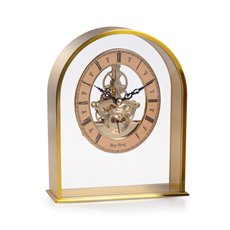 Georgetown Brushed Gold Plated Quartz Clock with Skelton Movement