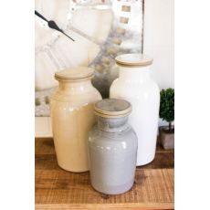 Ceramic Canisters - One Each Color Set of 3