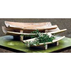 Rectangle Curved Wooden Bowls Set of 3