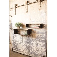 Metal And Wood Shelves Set of 2