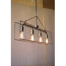 Four Bulb Wire Mesh Horizontal Pendant Light