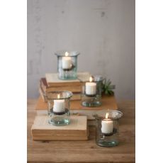 Recycled Glass Mini Votive Cylinder Set of 4