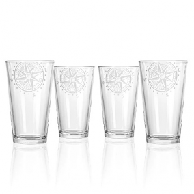 Compass Star 16oz Beer Pint set of 4