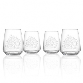 Compass Star 15.75ox Stemless Wine  Set of 4