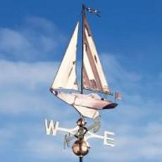 Copper Sailboat Weathervane Large