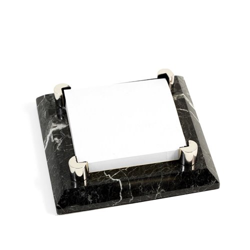 Black Zebra Marble with Chrome Plated Post-It Holder