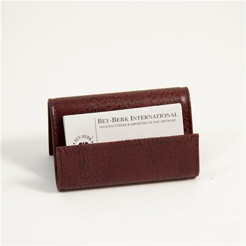 Tan Leather Business Card Holder