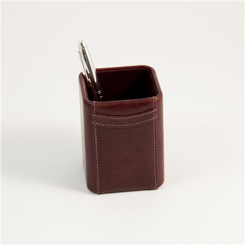 Tan Leather Pen Cup
