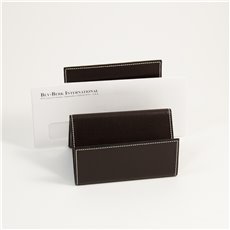 Coco Brown Leather 2 Section Letter Rack