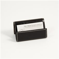 Black Leather Business Card Holder