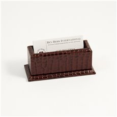 Brown Croco Leather Business Card Holder