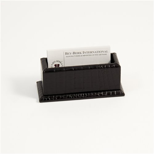 Black Croco Leather Business Card Holder