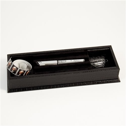 Black Croco Leather Stationery Tray