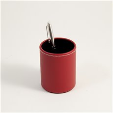 Red Leather Pen Cup