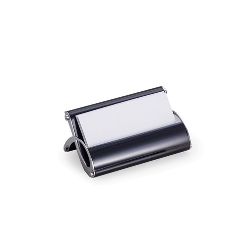 Stainless Steel Business Card Holder with Black Enamel Finish