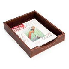 Oxford Brown Leather Letter Tray