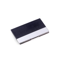 Silver Plated Business Card Case with Black Anodized Trim