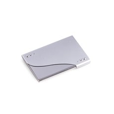 Silver Plated Business Card Case with Satin Trim