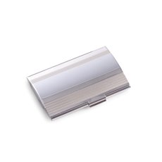Stainless Steel Business Card Case with Brushed and Shiny Finish