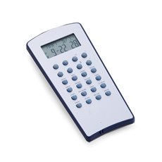 Stainless Steel with Blue Trim World Time Alarm Clock and Calculator