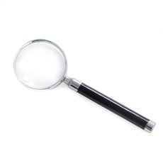 Black Leather Magnifier with Chrome Accents