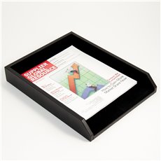 Black Leather Letter Tray