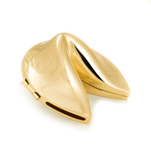 Gold Plated Fortune Cookie Box