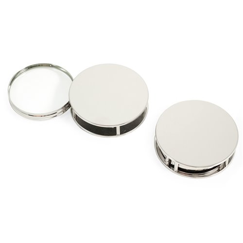 Chrome Plated Paperweight and Fold Out Magnifier with