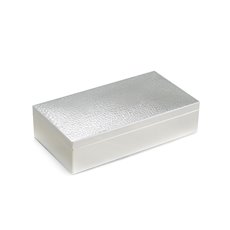 Silver Plated 8 3/4 x 4 3/4 Rectangular Hinged Box with Textured Design and Black Velvet Lining