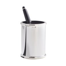 Silver Plated Pen Cup with Black ABS Plastic Lining