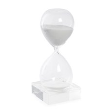 30 Minute Crystal Sand Timer on Crystal Base with White Sand