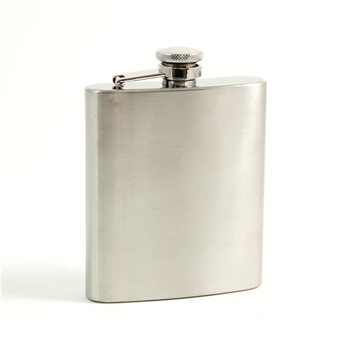 7 oz Stainless Steel Flask in a Satin Finish with Captive Cap and Durable Rubber Seal