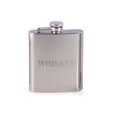 7 oz Stainless Steel Mirror Finish Whiskey Flask with Captive Cap and Durable Rubber Seal