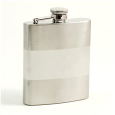 8 oz Stainless Steel Flask in Satin and Shiny Finish with Captive Cap and Durable Rubber Seal