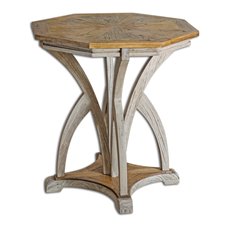 Uttermost Ranen Aged White Accent Table