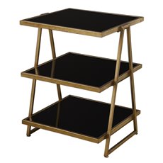 Uttermost Garrity Black Glass Accent Table